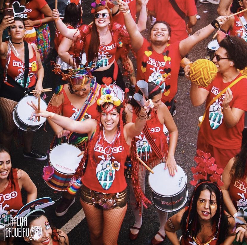 people at rio's street carnival parade