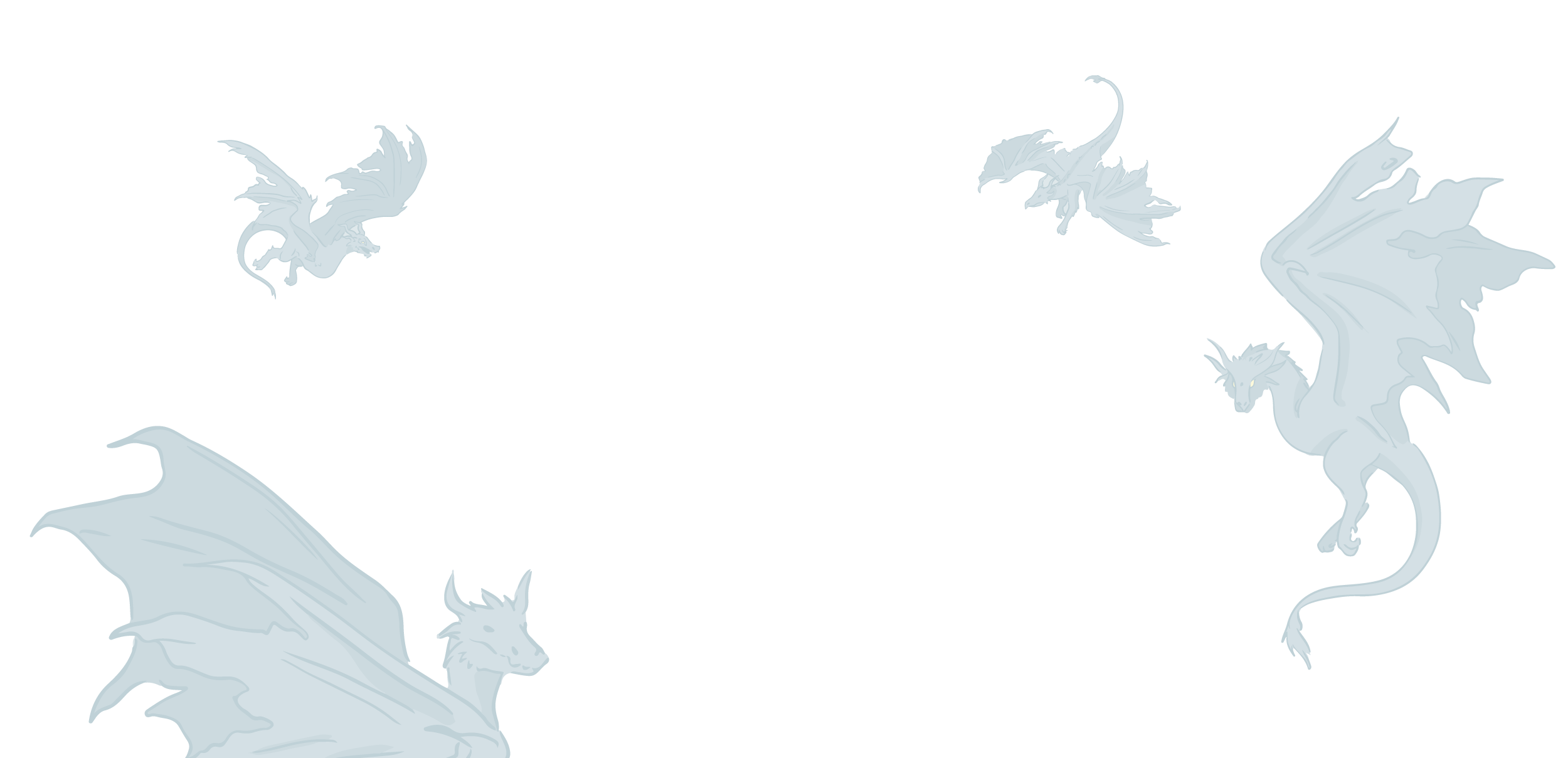 silhouettes of dragons flying