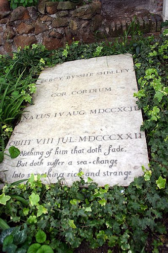 The grave of Percy Bysshe Shelley in Rome