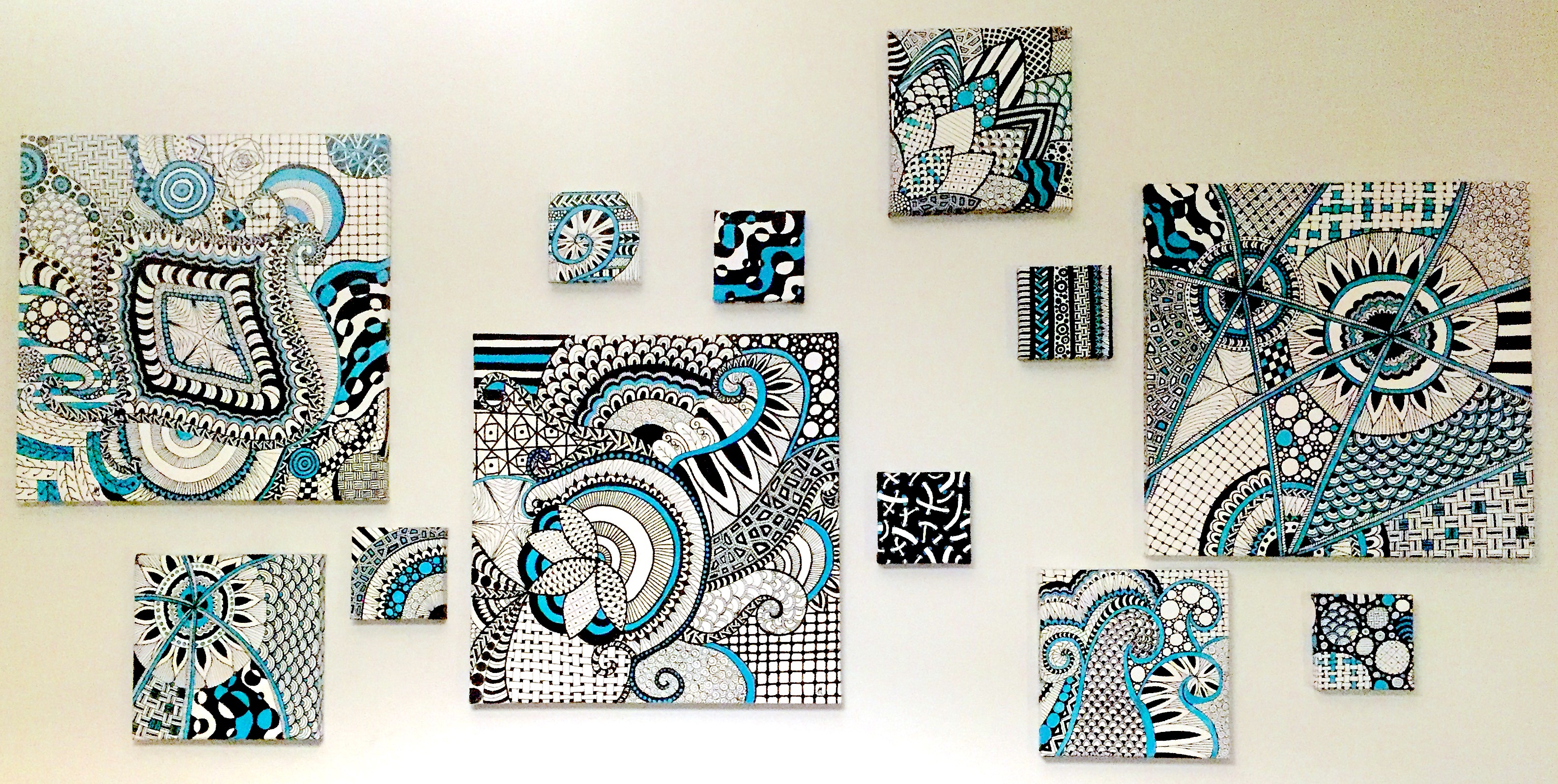 collection of doodle paintings