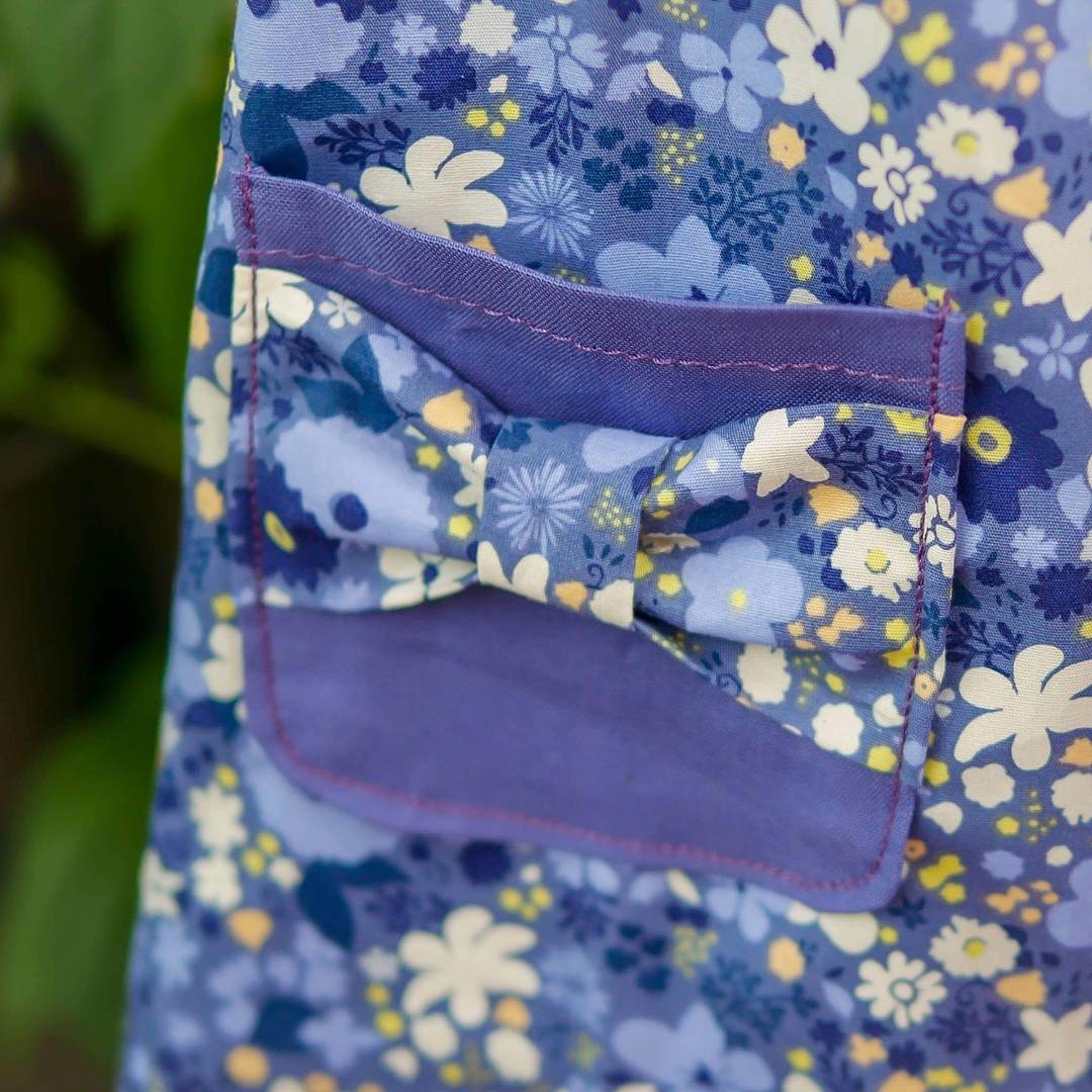 Blue dress pocket detail