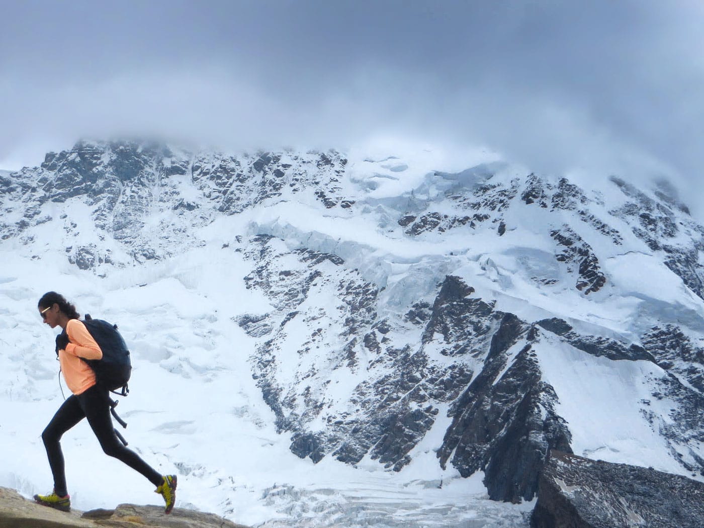 Woman running in Alaska