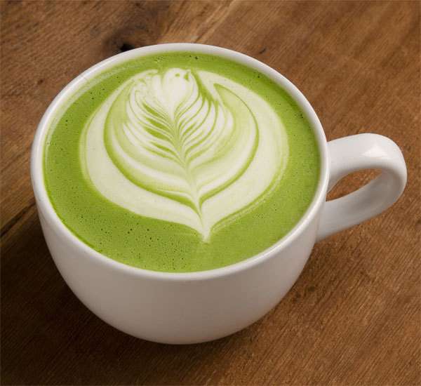 a freshly brewed cup of matcha green tea
