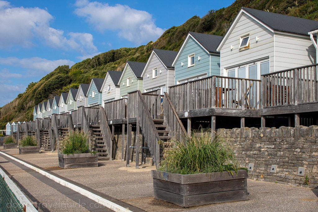 row of beach huts