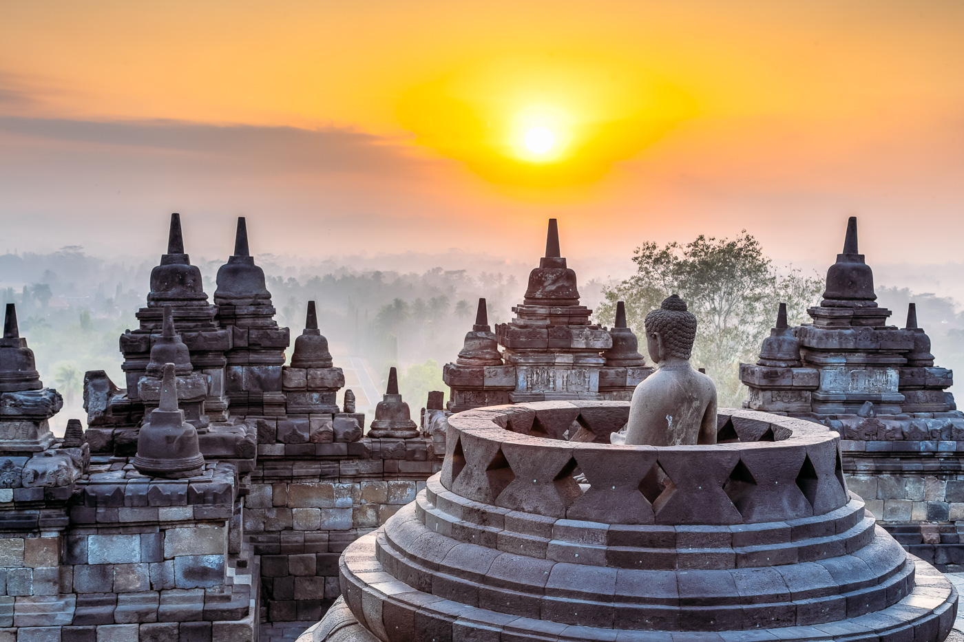 Sunrise at Borobudur