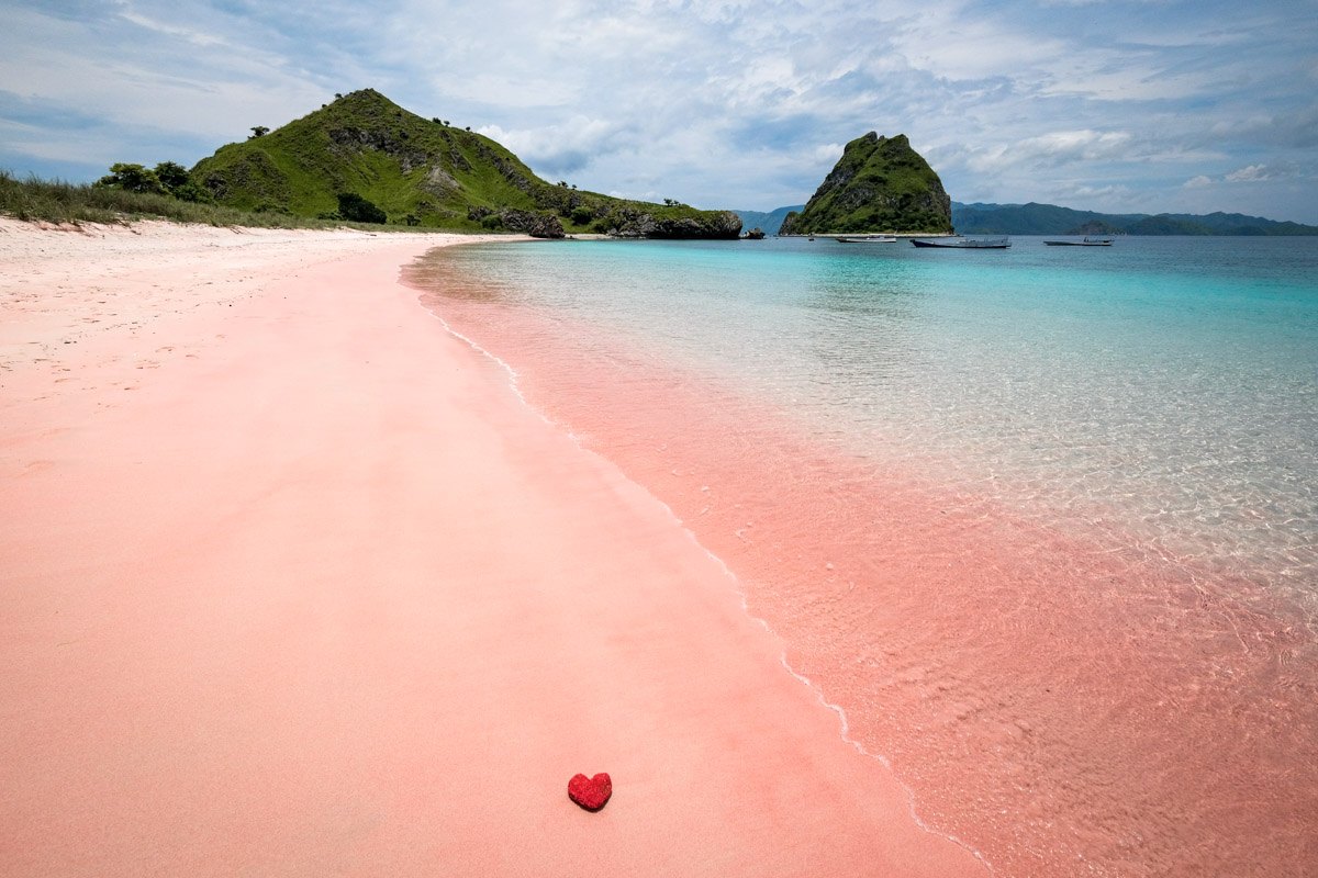 Pink beach of Komodo Island