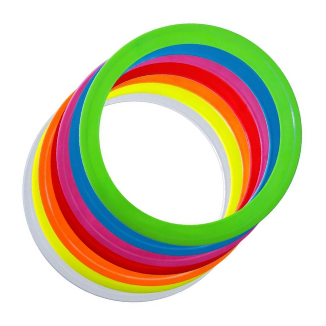 Juggling rings in different colors.