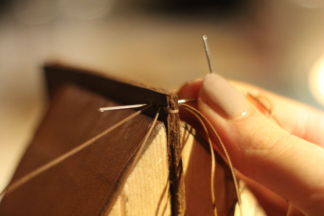 saddle stitching leather