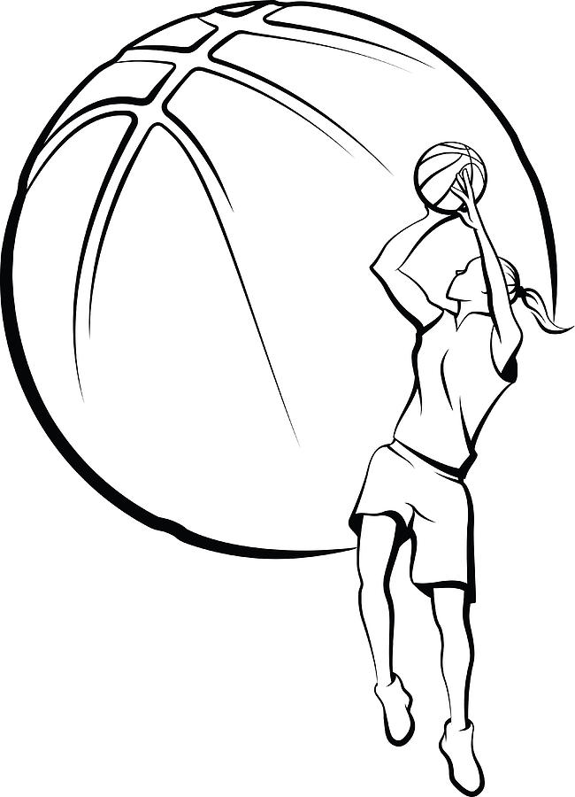 female playing basketball