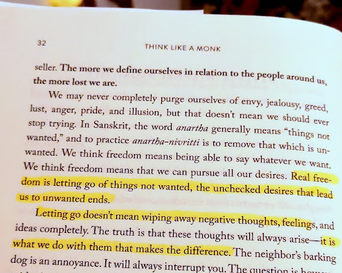 a page from Think Like a Monk