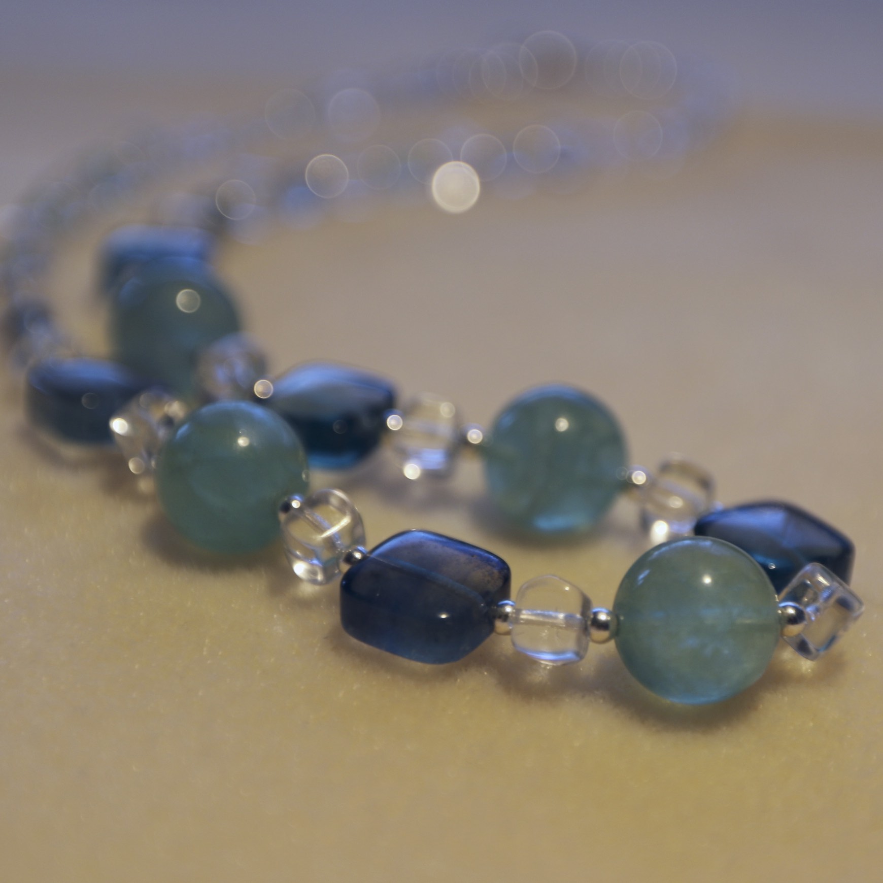 Beadwork with gemstones