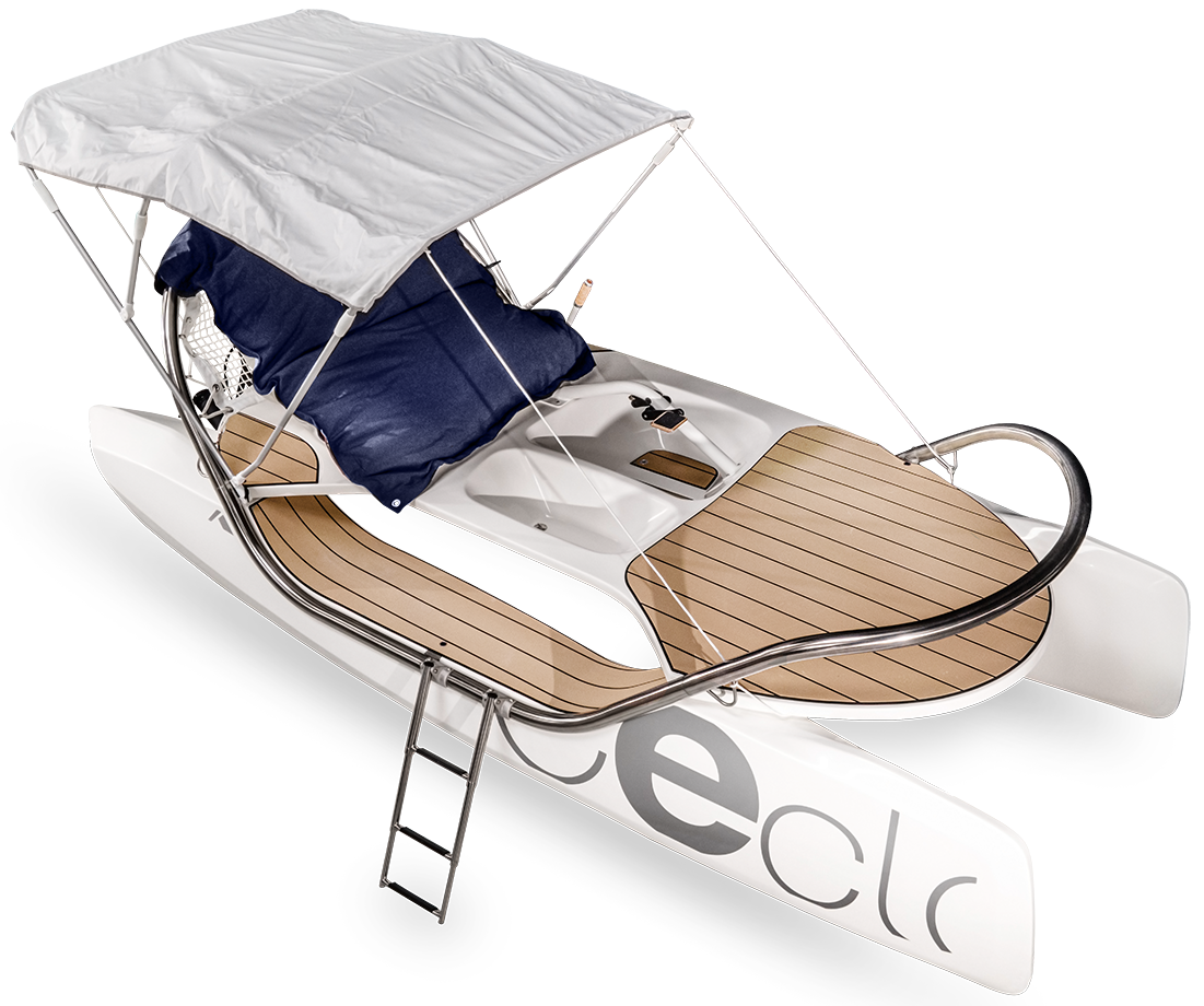 An artist's rendering of a Ceclo with the sun protector unfolded