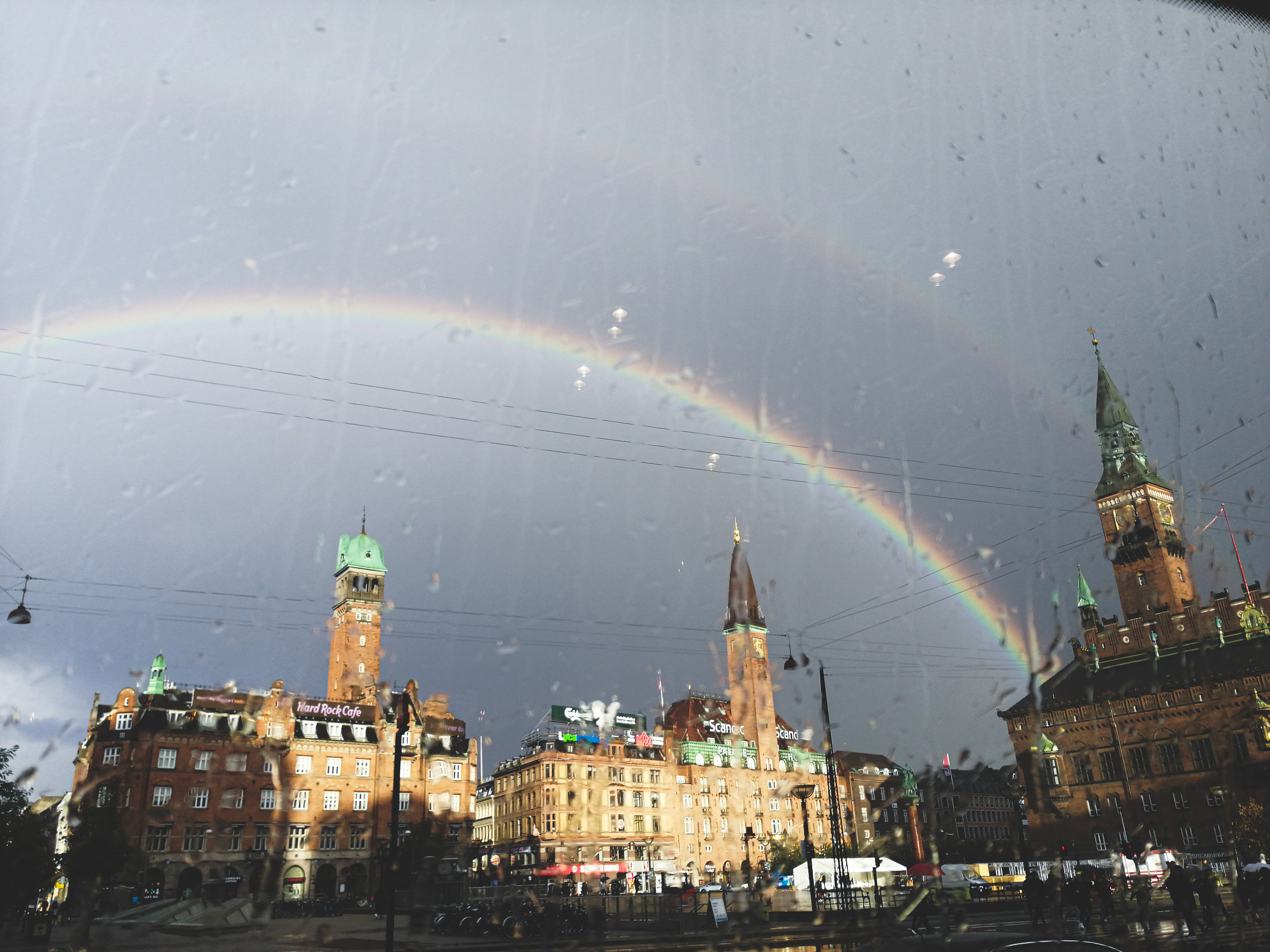 city and rainbow