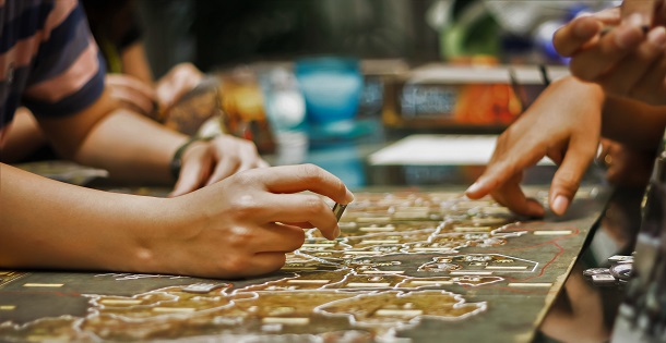 Board game and hands