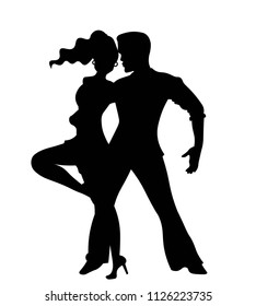 Salsa dancing couple