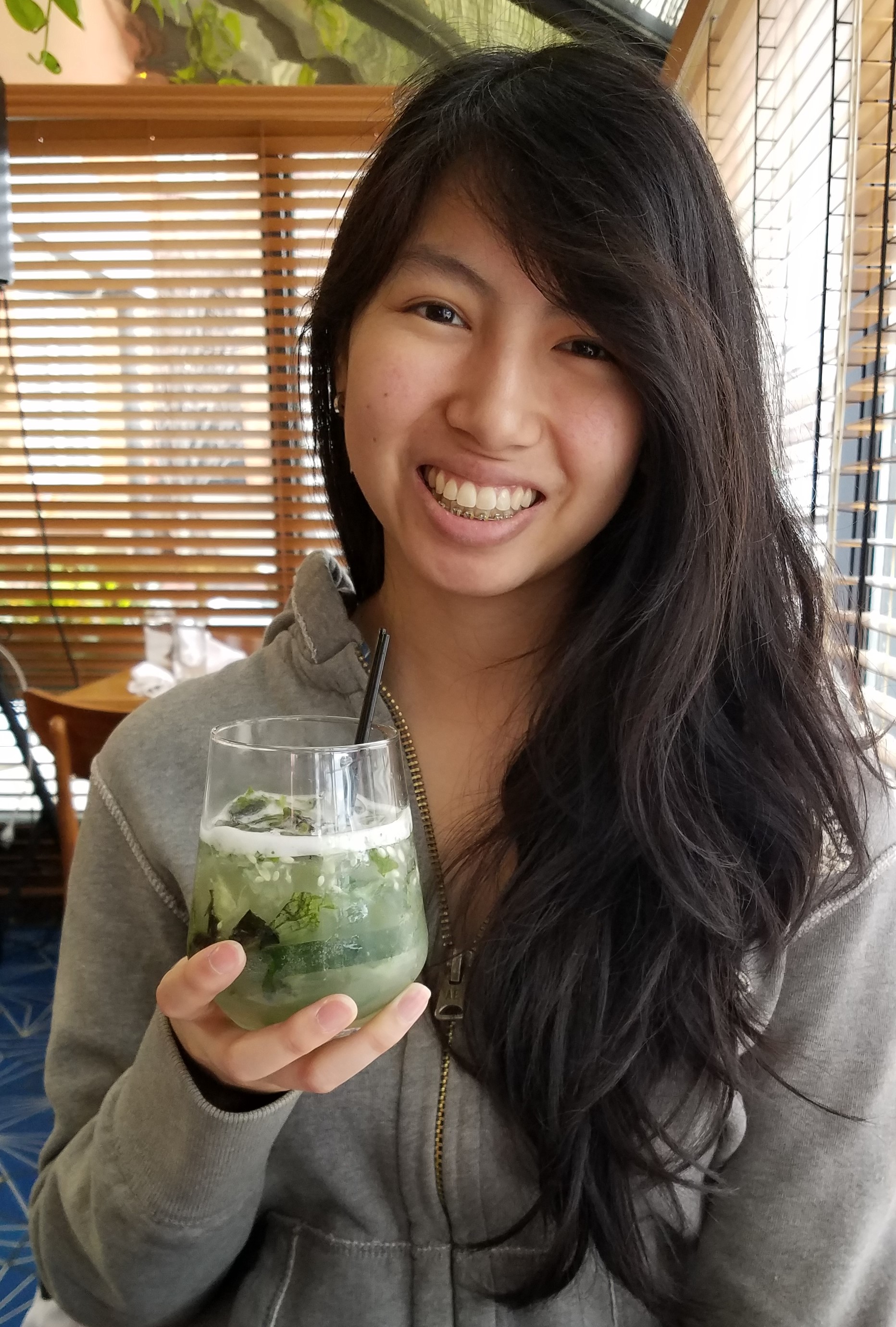 Girl enjoying her drink