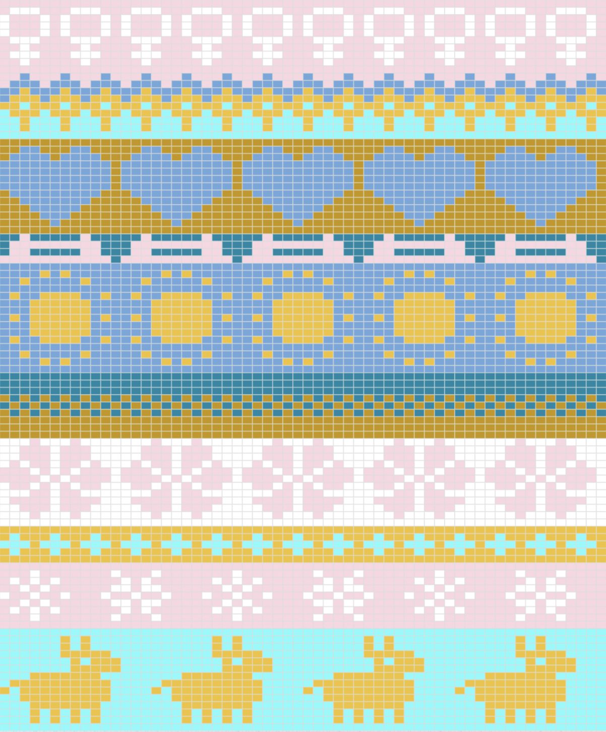 Colorful design for knitting or embroidery