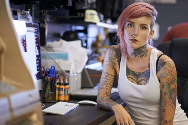 female tattoo artist
