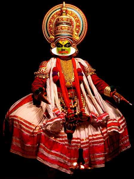 Kathakali dance pose by dancers