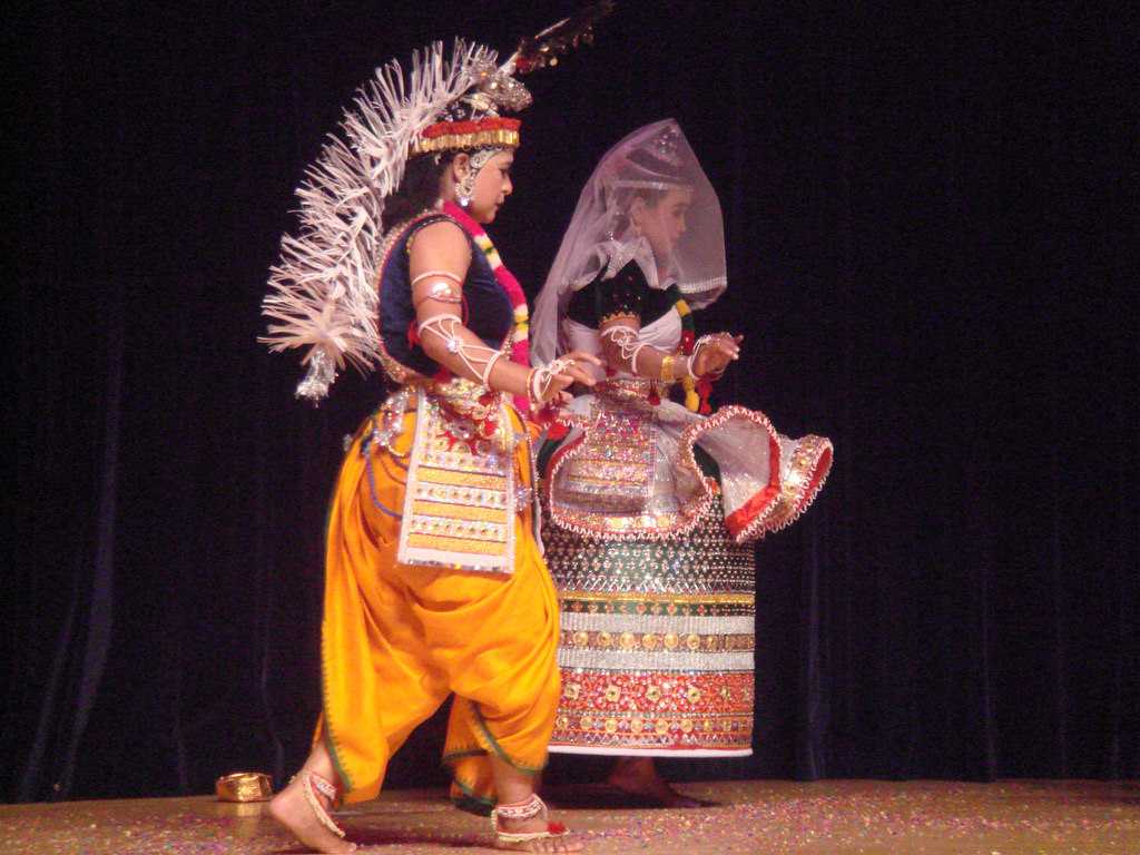Manipuri dance pose by dancers
