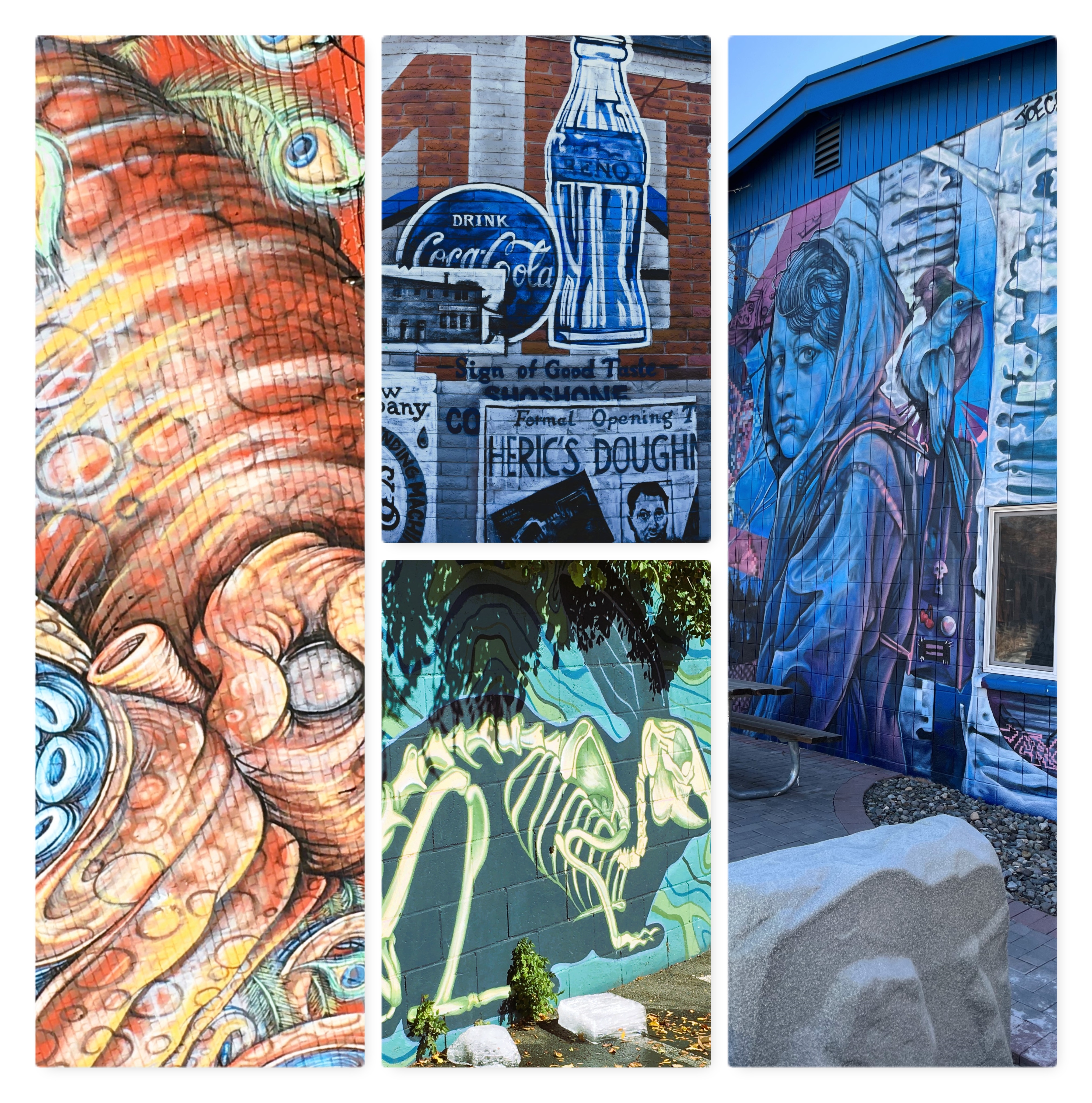 Murals north and south of Midtown Reno