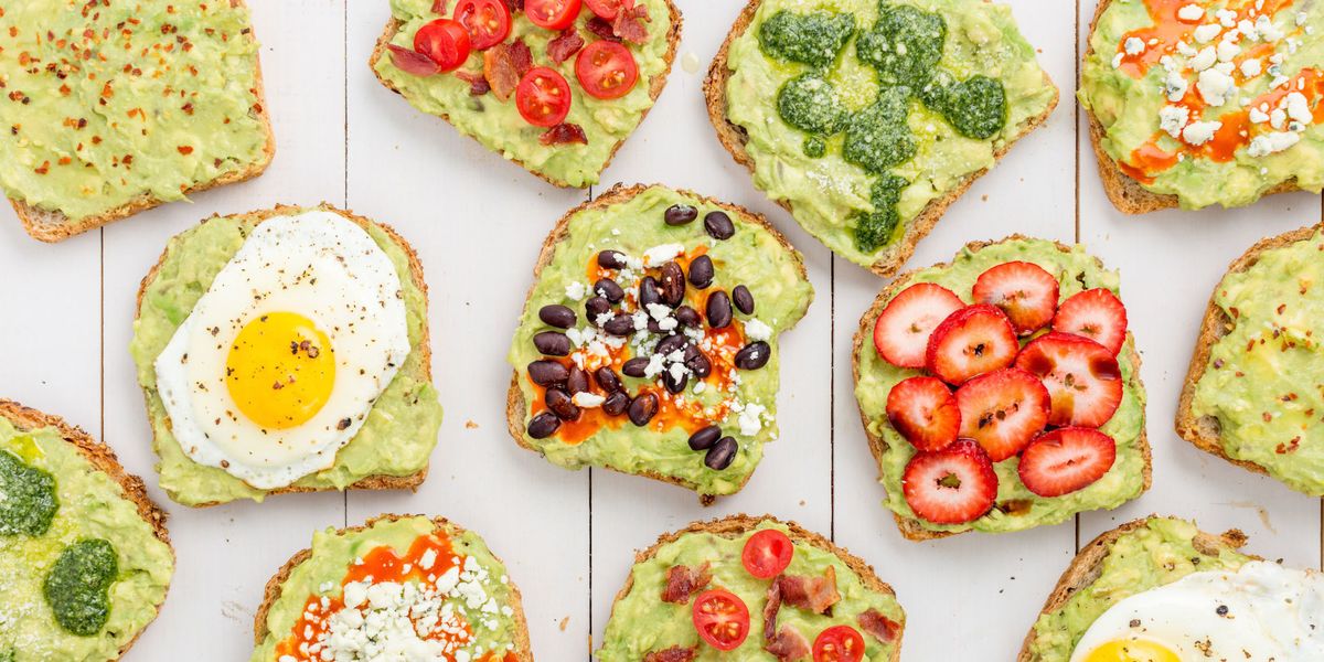 Avocado toasts with different toppings