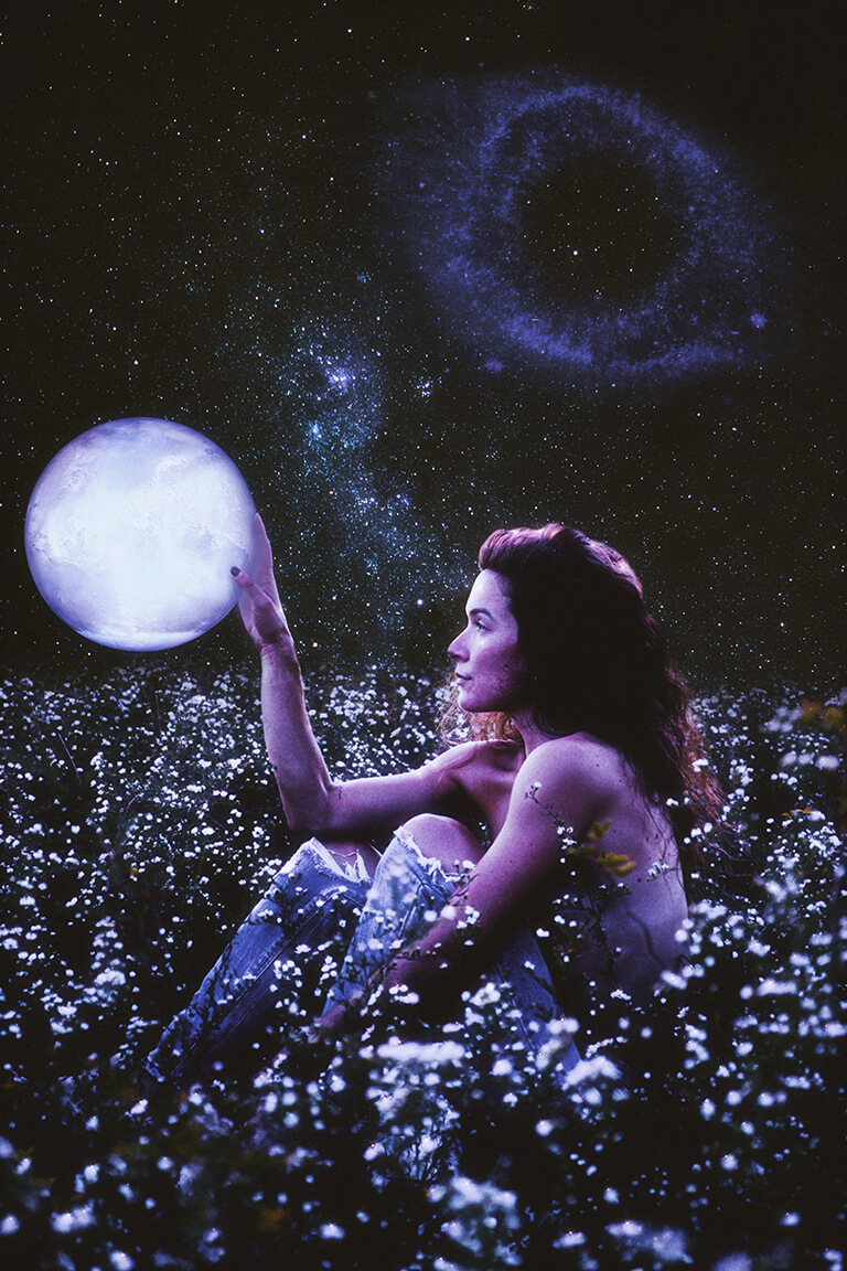 girl with planet