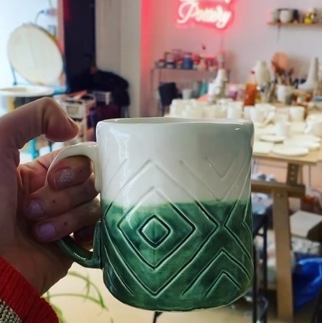 Handmade pottery with slab construction technique