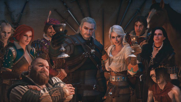 Witcher characters saying Cheers 