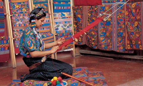 Guatemalan women weaving