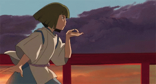 A gif of the character named Haku from the film Spirited Away using his magical powers.