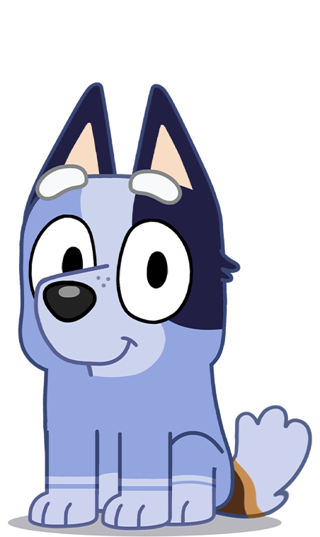 A young blue cartoon puppy