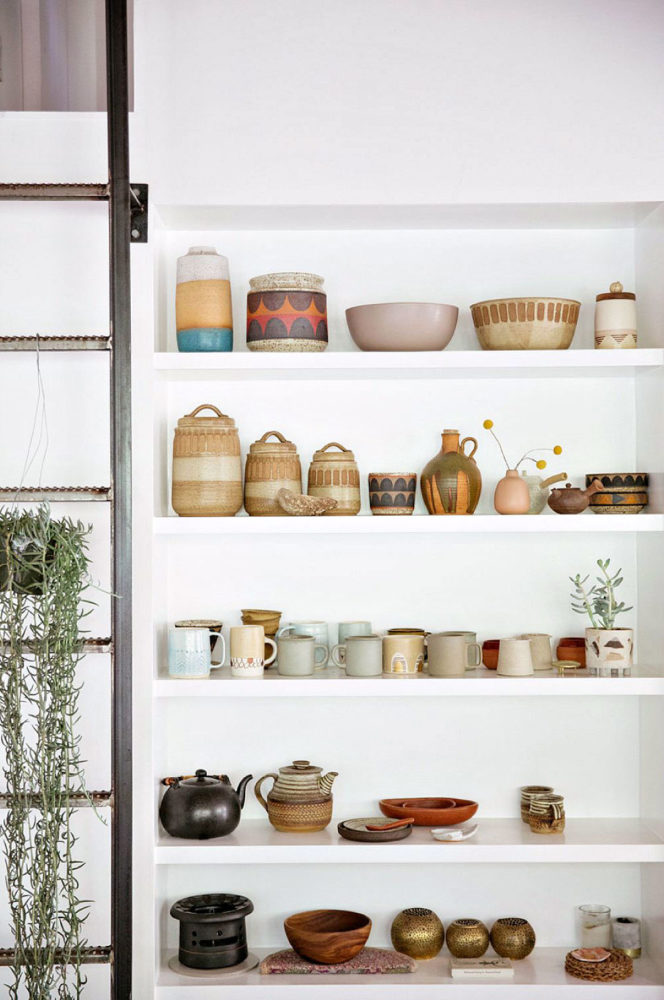 Neutral Pottery On Shelf