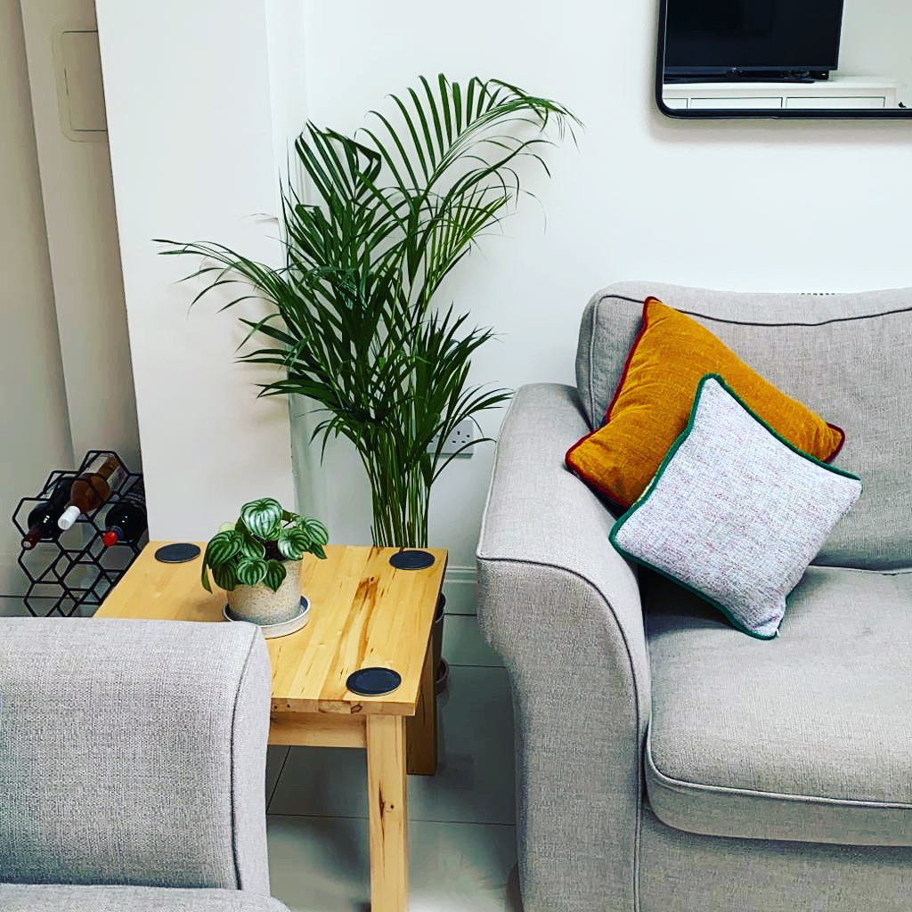 Cushions inside a home