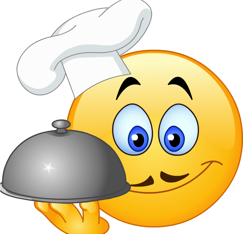 baker in a hat and holding a dish emoji
