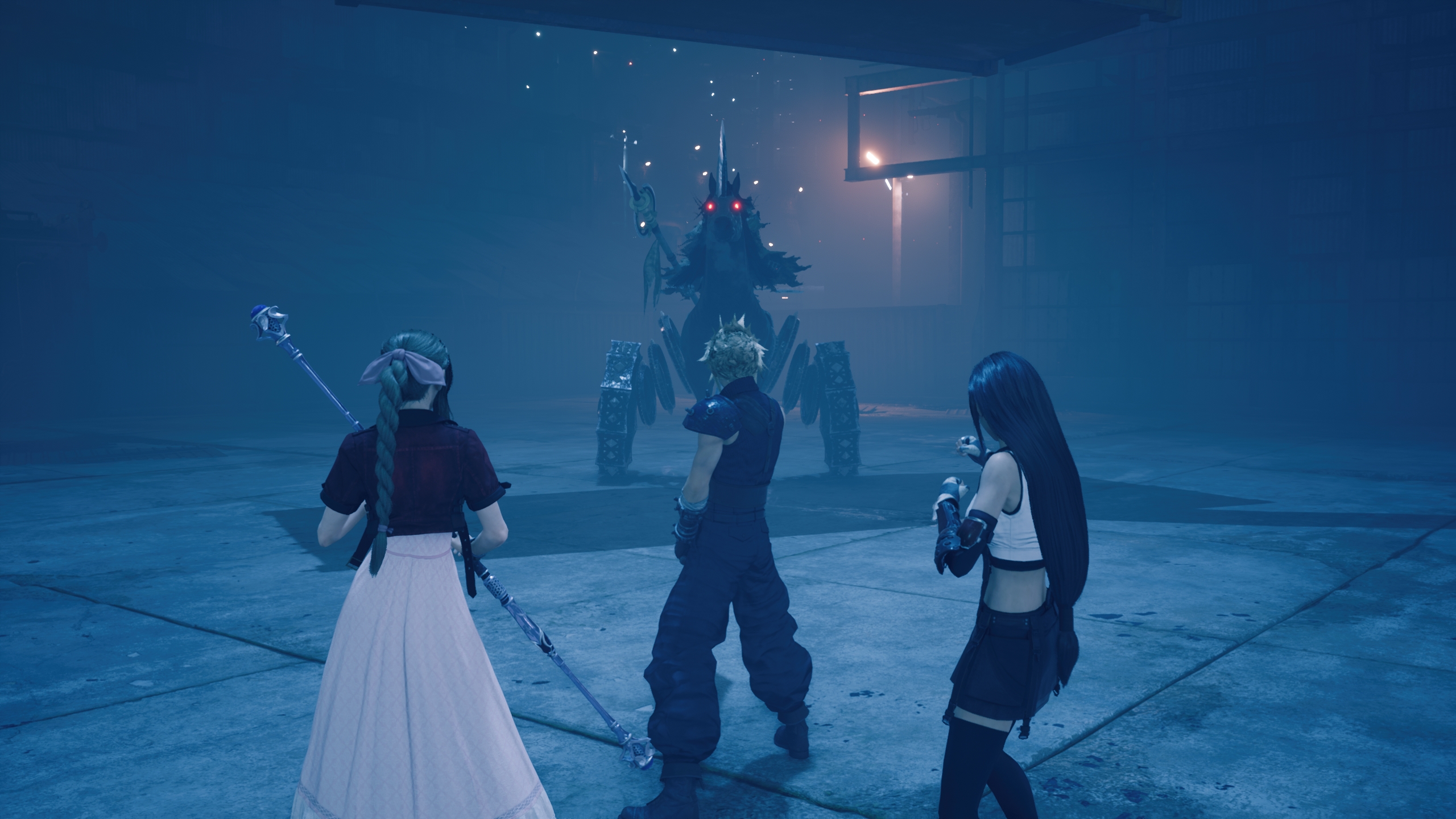 Aerith, Cloud, and Tifa ready for action
