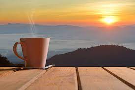 Coffee and sunrise