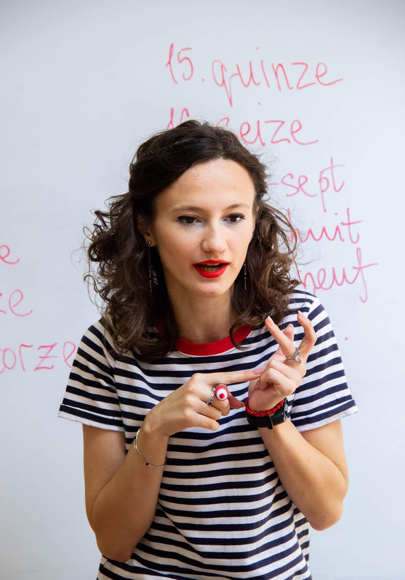 Teacher near the whiteboard