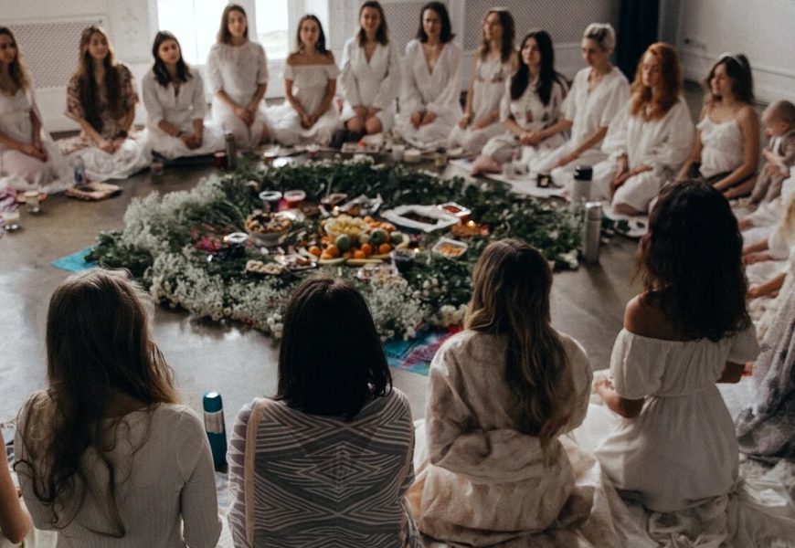 A woman in the circle