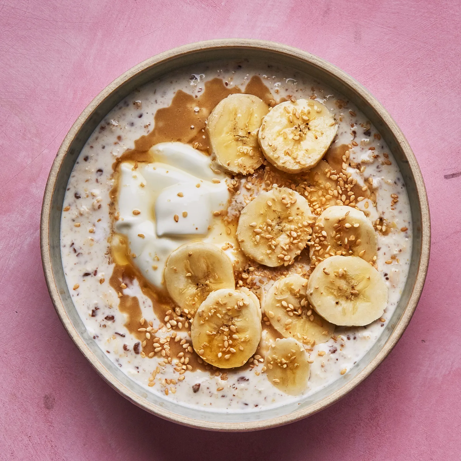 Tahini and banana porridge