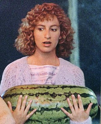 girl holding watermelon