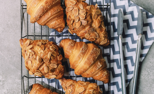 Freshly baked croissants
