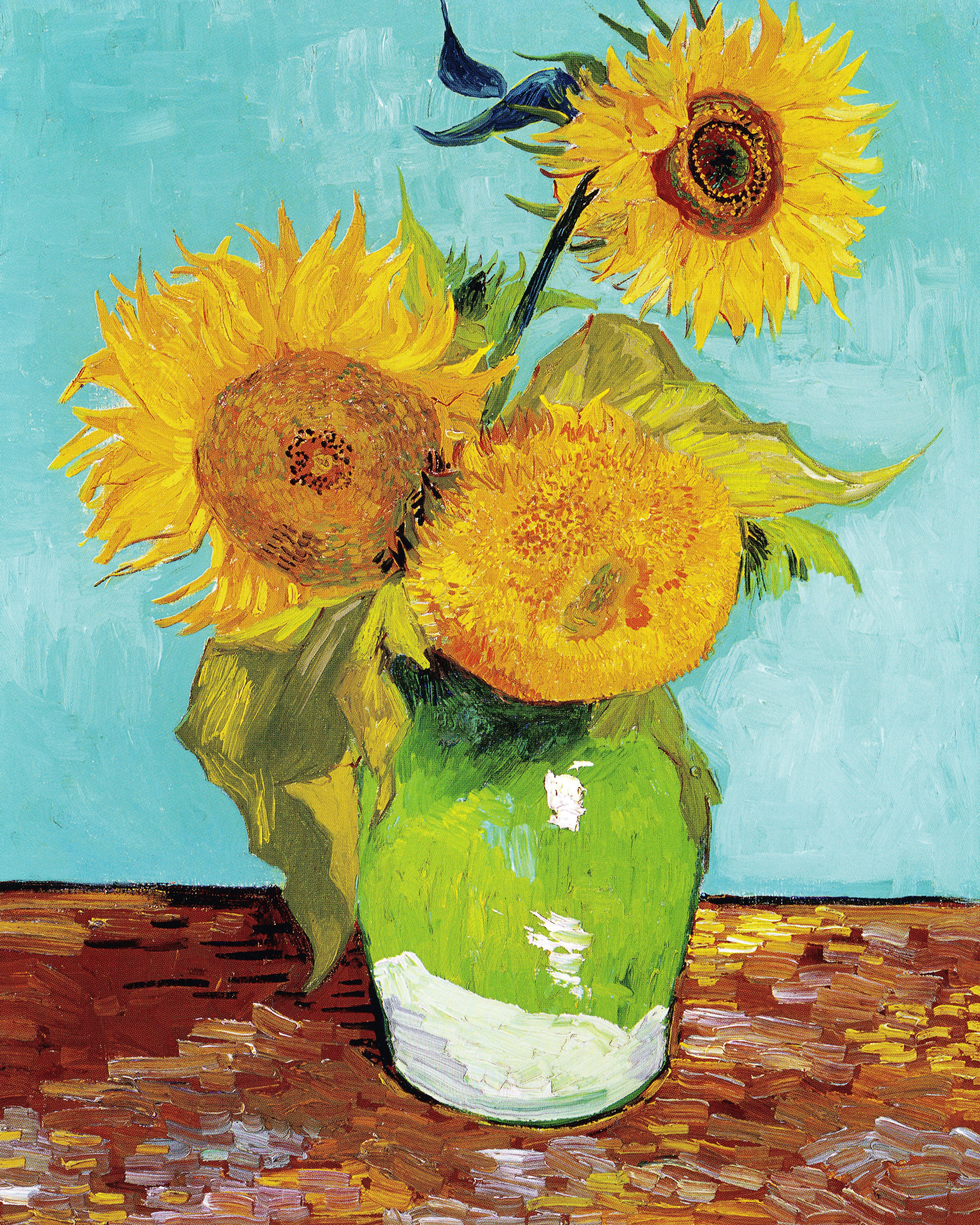 The Three Sunflowers, First Version by Vincent van Gogh