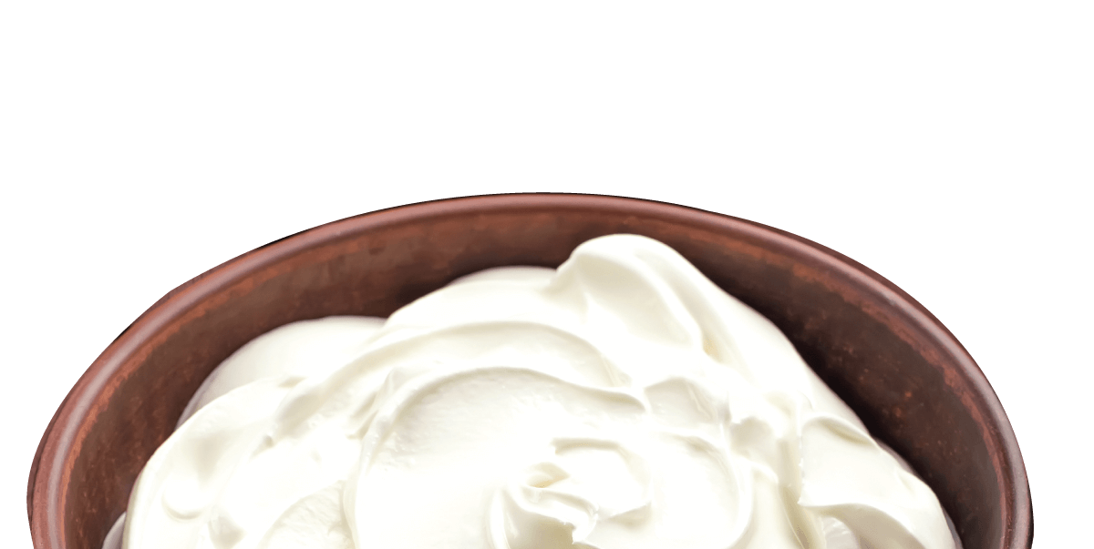 A half-bowl of Yoghurt