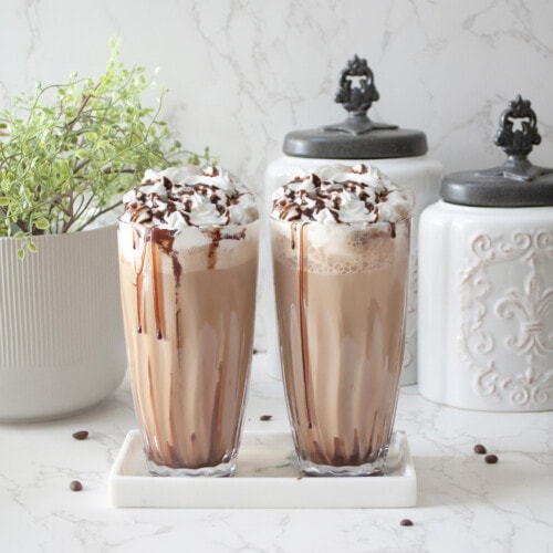 two glasses of iced latte