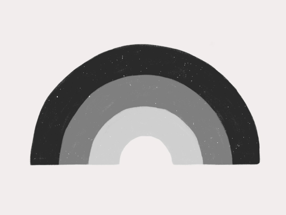 A black and white rainbow
