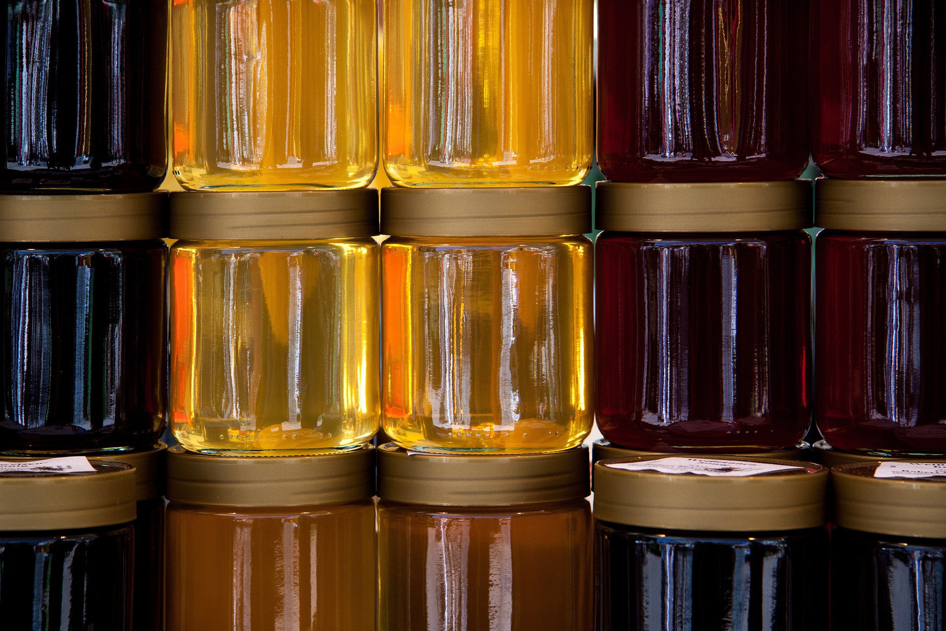 Jars with honey