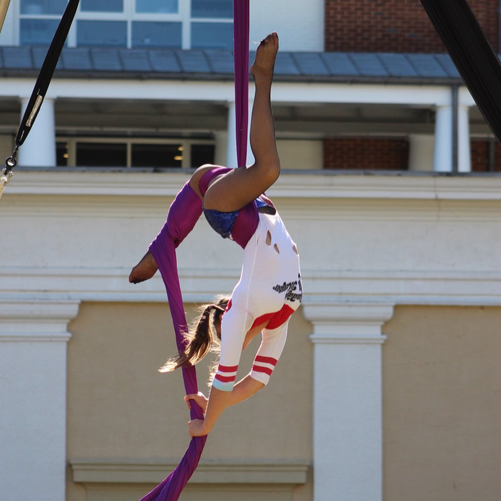 A girl on the silks