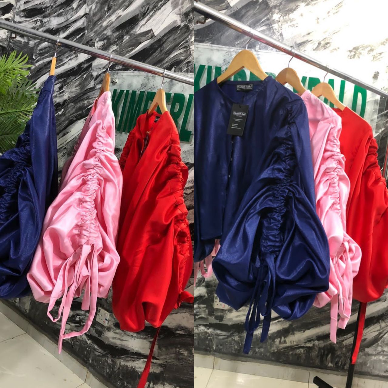 Ruched sleeve top image