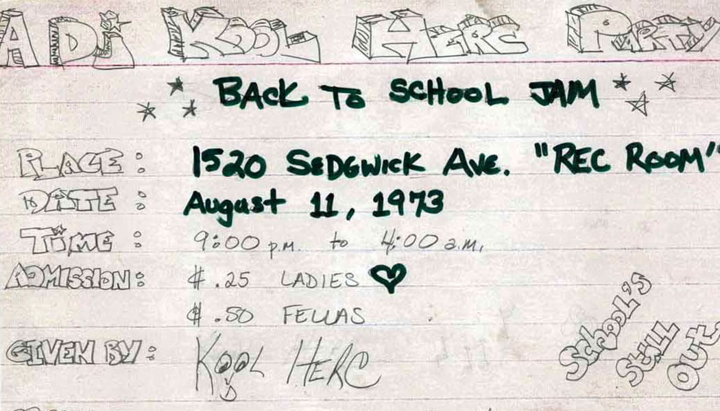 DJ Kool Herc Party Flyer